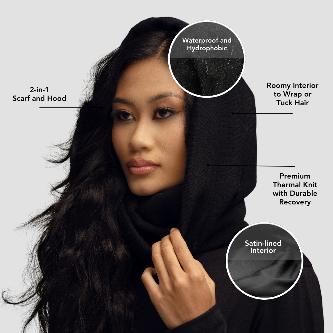 Satin Lined, Waterproof Infinity Rain Scarf