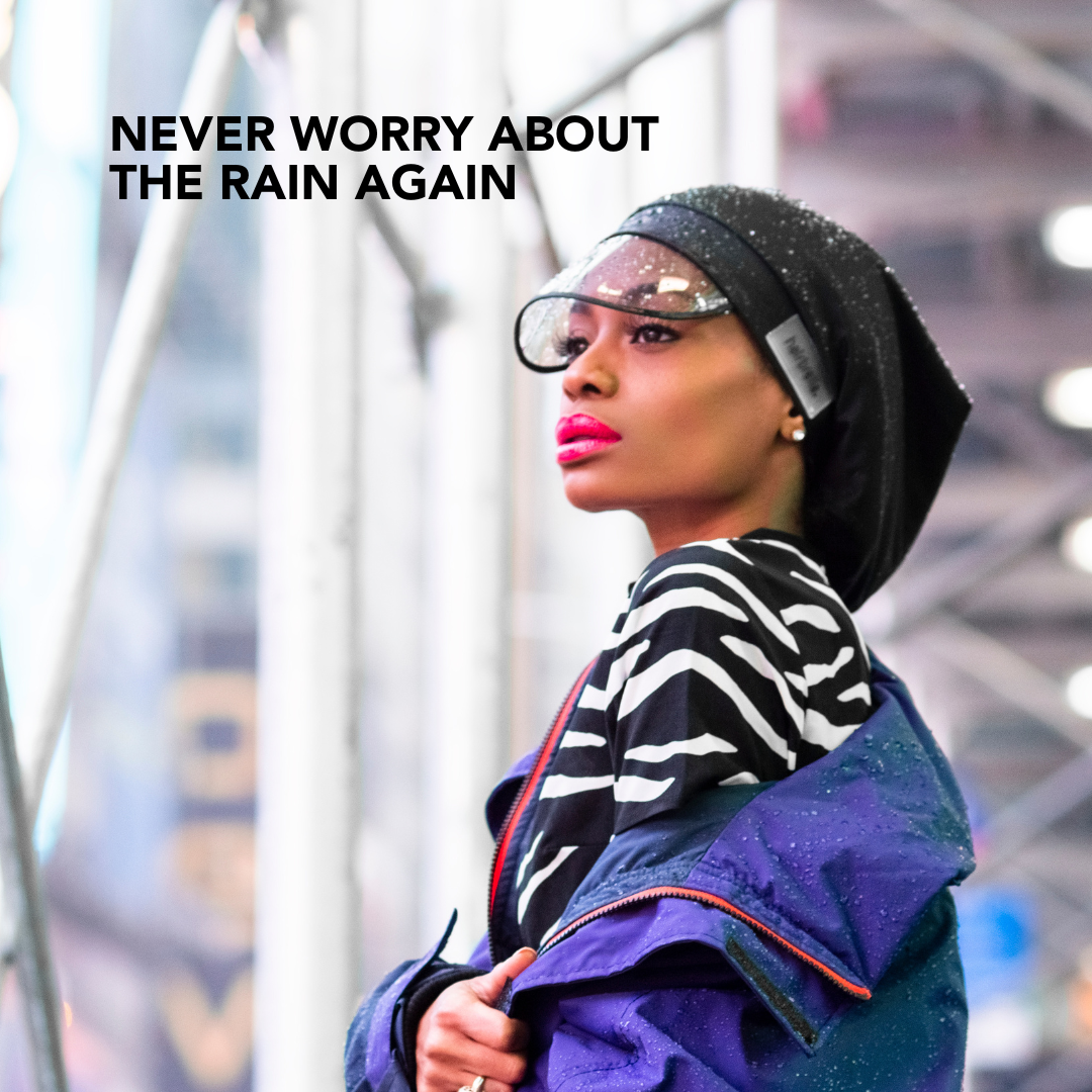 Hairbrella Satin-Lined, Waterproof Rain Hat